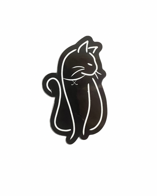Black Cat- hockey stick collar sticker